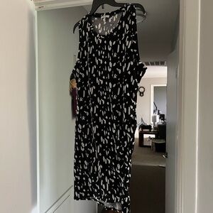 Black dress with white